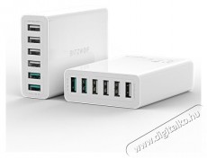 Blitzwolf BW-S15 asztali USB gyorstöltő, 60W, 6 USB port (2 gyorstöltő + 4 normál port) Mobil / Kommunikáció / Smart - Mobiltelefon kiegészítő / tok - Hálózati-, autós töltő - 408806