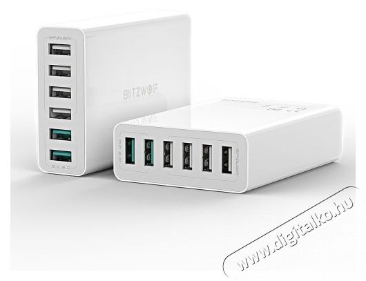Blitzwolf BW-S15 asztali USB gyorstöltő, 60W, 6 USB port (2 gyorstöltő + 4 normál port) Mobil / Kommunikáció / Smart - Mobiltelefon kiegészítő / tok - Hálózati-, autós töltő - 408806