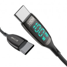 Blitzwolf BW-TC23 Type-C-USB-C kábel extra erős bevonattal led kijelző, 1.8m, 100W/5A Tv kiegészítők - Kábel / csatlakozó - USB kábel - 408812