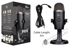 BLUE MICROPHONES Blue Yeti Nano USB, Black Fotó-Videó kiegészítők - Mikrofon - Ének és hangszer mikrofon - 524371
