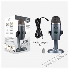 BLUE MICROPHONES Blue Yeti Nano USB, Shadow Grey Fotó-Videó kiegészítők - Mikrofon - Ének és hangszer mikrofon - 524372