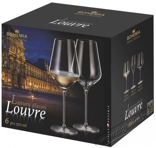 Bohemia Royal Crystal  6 db-os fehérboros pohárkészlet 570 ml LOUVRE Konyhai termékek - Konyhai eszköz - Készlet / szett - 524381