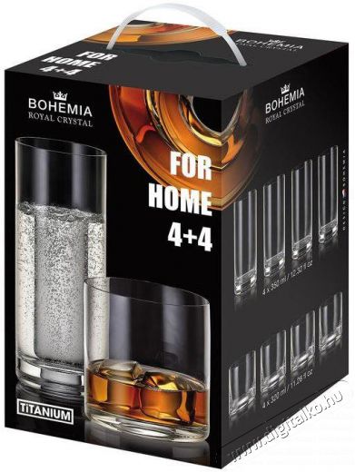 Bohemia Royal Crystal  FOR HOME üveg - 8 db pohár Konyhai termékek - Konyhai eszköz - Készlet / szett - 524393