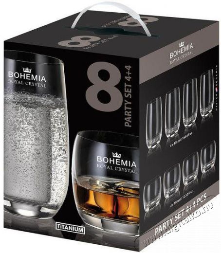 Bohemia Royal Crystal  PARTY vizespohár szett, 8 db Konyhai termékek - Konyhai eszköz - Készlet / szett - 524398