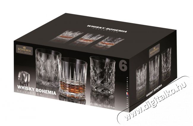 Bohemia Royal Crystal  pohár 6 db 350 ml Bohemia whisky, dekor PINNA Konyhai termékek - Konyhai eszköz - Készlet / szett - 524400