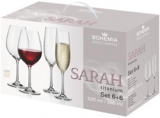Bohemia Royal Crystal  SARAH Boros- &eacute;s pezsgőspoh&aacute;r k&eacute;szlet, 12 db Konyhai term&eacute;kek - Konyhai eszk&ouml;z - K&eacute;szlet / szett - 524406