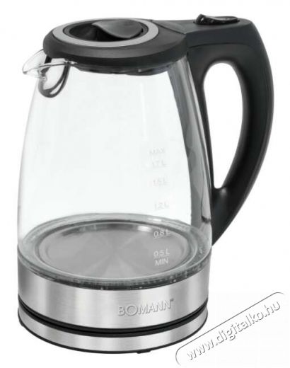 Bomann Üveg vízforraló WKS 6032 G CB fekete/rozsdamentes acél Konyhai termékek - Vízforraló / teafőző - 493185
