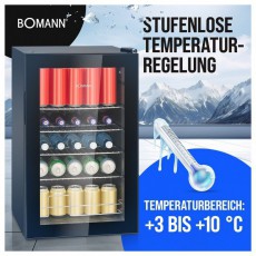 Bomann KSG 7287 fekete italhűtő Konyhai termékek - Hűtő, fagyasztó (szabadonálló) - Egyajtós hűtő - 503883