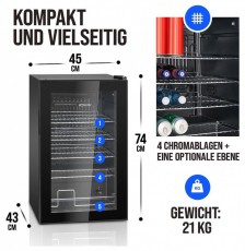 Bomann KSG 7287 fekete italhűtő Konyhai termékek - Hűtő, fagyasztó (szabadonálló) - Egyajtós hűtő - 503883