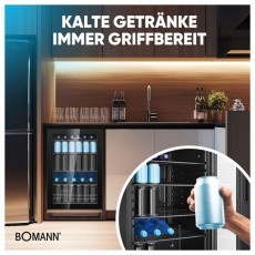 Bomann KSG 7290 fekete italhűtő Konyhai termékek - Hűtő, fagyasztó (szabadonálló) - Egyajtós hűtő - 503882