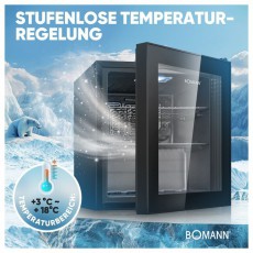 Bomann KSG 7291 fekete italhűtő Konyhai termékek - Hűtő, fagyasztó (szabadonálló) - Egyajtós hűtő - 503881