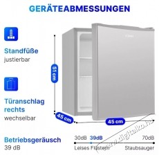 Bomann KB 7346 inox egyajt&oacute;s hűtő Konyhai term&eacute;kek - Hűtő, fagyaszt&oacute; (szabadon&aacute;ll&oacute;) - Mini hűtő / minib&aacute;r - 531611