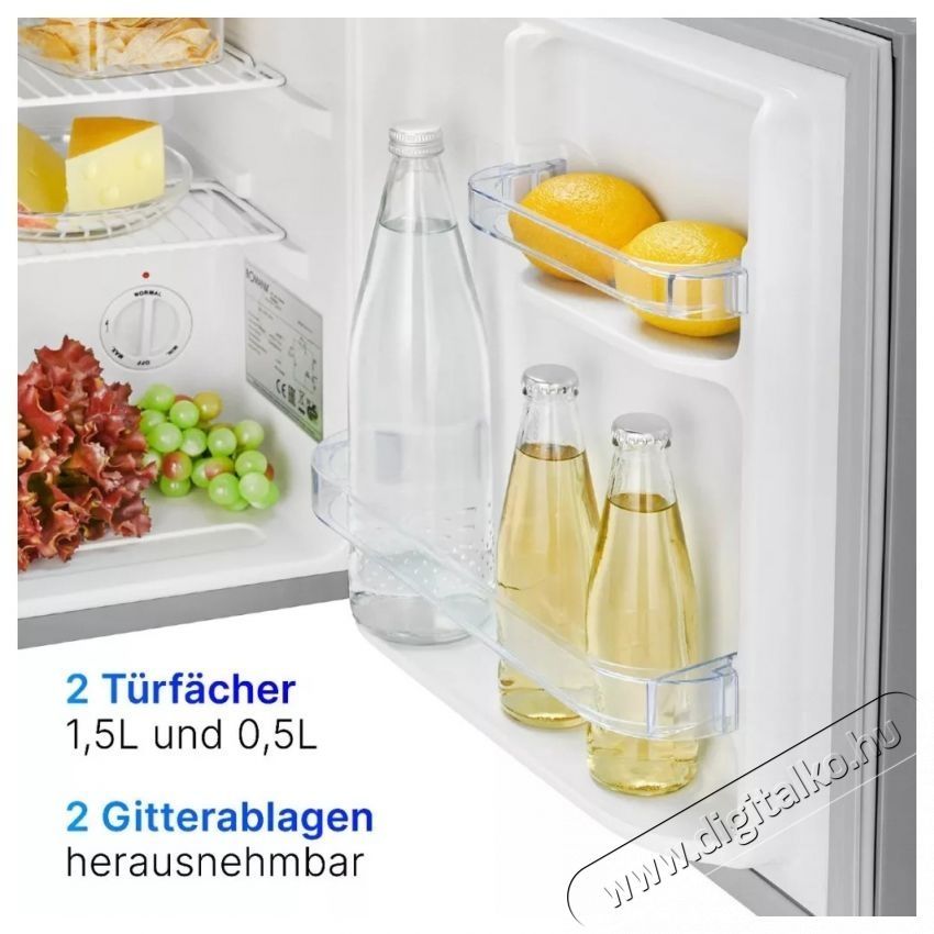 Bomann KB 7346 inox egyajt&oacute;s hűtő Konyhai term&eacute;kek - Hűtő, fagyaszt&oacute; (szabadon&aacute;ll&oacute;) - Mini hűtő / minib&aacute;r - 531611