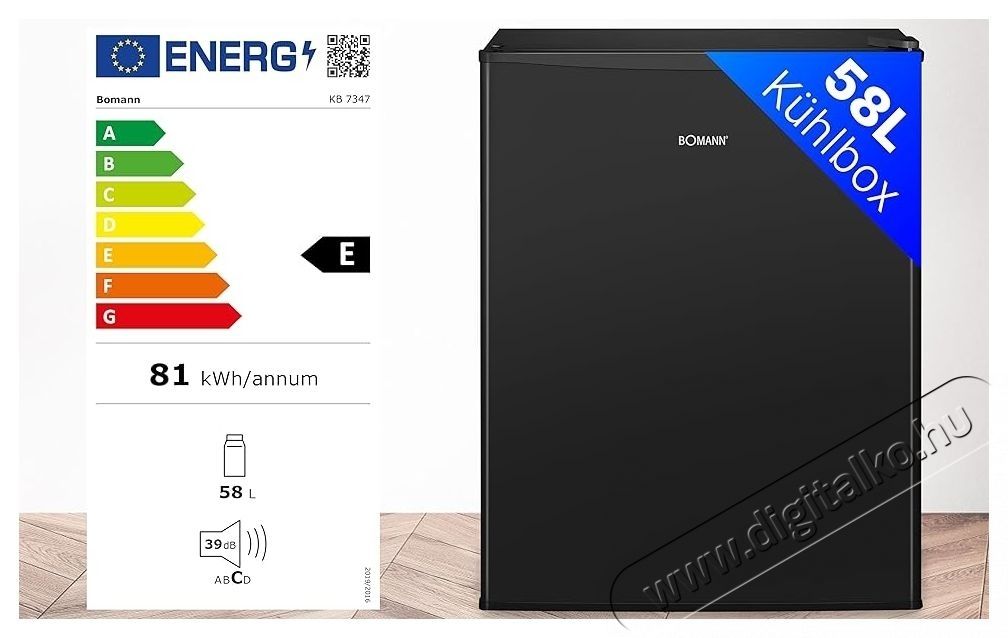 Bomann KB 7347 fekete egyajt&oacute;s hűtő Konyhai term&eacute;kek - Hűtő, fagyaszt&oacute; (szabadon&aacute;ll&oacute;) - Egyajt&oacute;s hűtő - 531650