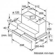 Bosch DHL545S páraelszívó Konyhai termékek - Páraelszívó - Beépíthető / kihúzható - 282283
