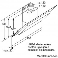 Bosch DWK098E51 páraelszívó Konyhai termékek - Páraelszívó - Kürtős - 282292