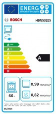 Bosch HBN532E5 elektromos sütő Konyhai termékek - Sütő-főzőlap, tűzhely (beépíthető) - Sütő (beépíthető) - 282237