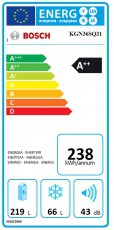 Bosch KGN36SQ31 hűtőszekrény Konyhai termékek - Hűtő, fagyasztó (szabadonálló) - Alulfagyasztós kombinált hűtő - 282163