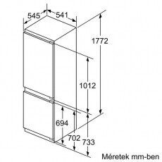 Bosch KIN86VF30 hűtőszekrény Konyhai termékek - Hűtő, fagyasztó (beépíthető) - Alulfagyasztós kombinált hűtő - 297700