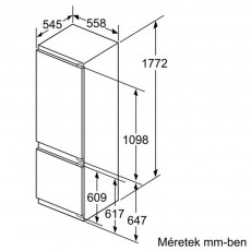 Bosch KIS87AF30 hűtőszekrény Konyhai termékek - Hűtő, fagyasztó (beépíthető) - Alulfagyasztós kombinált hűtő - 282208