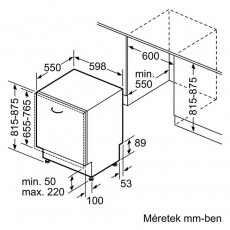 Bosch SME46CX10E beépíthető mosogatógép 60cm Konyhai termékek - Mosogatógép - Normál (60cm) beépíthető mosogatógép - 349899