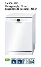 Bosch SMS58L12EU mosogatógép Konyhai termékek - Mosogatógép - Normál (60cm) szabadonálló mosogatógép - 282170