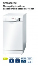 Bosch SPS50E02EU mosogatógép Konyhai termékek - Mosogatógép - Keskeny (45cm-ig) szabadonálló mosogatógép - 282176