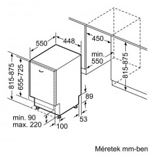 Bosch SPV45MX02E Serie 4 Silence Plus mosogatógép Konyhai termékek - Mosogatógép - Keskeny (45cm-ig) beépíthető mosogatógép - 329062