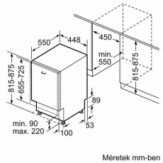 Bosch SPV4XMX16E beépíthető keskeny mosogatógép - 10 teríték Konyhai termékek - Mosogatógép - Keskeny (45cm-ig) beépíthető mosogatógép - 365117