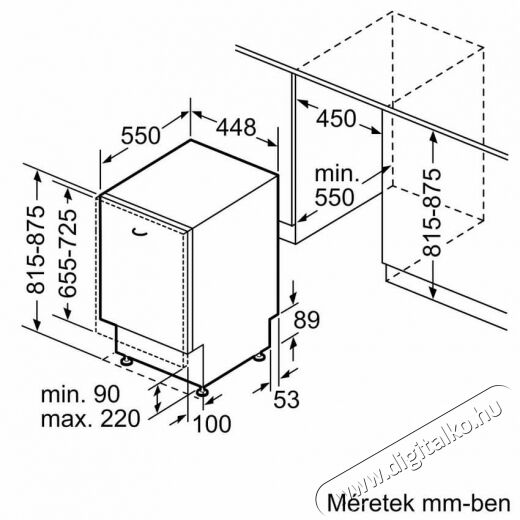 Bosch SPV4XMX16E beépíthető keskeny mosogatógép - 10 teríték Konyhai termékek - Mosogatógép - Keskeny (45cm-ig) beépíthető mosogatógép - 365117