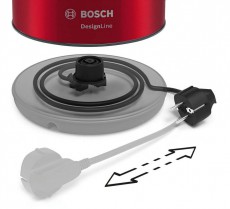 Bosch TWK3P424 DesignLine vízforraló - vörös Konyhai termékek - Vízforraló / teafőző - 359656