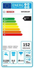Bosch WAT28561BY Serie 6 szabadonálló elöltöltős mosógép Háztartás / Otthon / Kültér - Mosógép / szárítógép - Elöltöltős normál (60cm-ig) mosógép - 344047