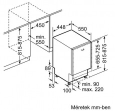 Bosch SPV25CX02E Serie 2 Silence Plus beépíthető mosogatógép Konyhai termékek - Mosogatógép - Keskeny (45cm-ig) beépíthető mosogatógép - 326812
