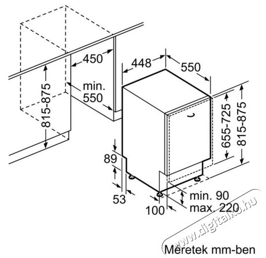 Bosch SPV25CX02E Serie 2 Silence Plus beépíthető mosogatógép Konyhai termékek - Mosogatógép - Keskeny (45cm-ig) beépíthető mosogatógép - 326812