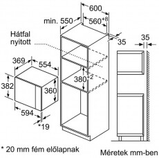 Bosch BFL553MS0 Serie 4 beépíthető mikrohullámú sütő Konyhai termékek - Mikrohullámú sütő - Mikrohullámú sütő (beépíthető) - 336706