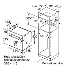 Bosch HRG5584S1 Serie 6 beépíthető gőzsütő Konyhai termékek - Sütő-főzőlap, tűzhely (beépíthető) - Sütő (beépíthető) - 360059