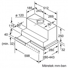 Bosch DHI635HX páraelszívó Konyhai termékek - Páraelszívó - Beépíthető / kihúzható - 282282