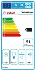 Bosch DWP64BC60 Serie 2 kürtős páraelszívó Konyhai termékek - Páraelszívó - Kürtős - 334921
