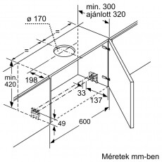 Bosch DFS067A51 teleszkópos páraelszívó Konyhai termékek - Páraelszívó - Beépíthető / kihúzható - 370321