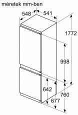 Bosch KIV86VSE0 beépíthető alulfagyasztós hűtőszekrény Konyhai termékek - Hűtő, fagyasztó (beépíthető) - Alulfagyasztós kombinált hűtő - 370318
