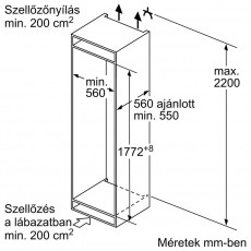 Bosch KIV86VSE0 beépíthető alulfagyasztós hűtőszekrény Konyhai termékek - Hűtő, fagyasztó (beépíthető) - Alulfagyasztós kombinált hűtő - 370318