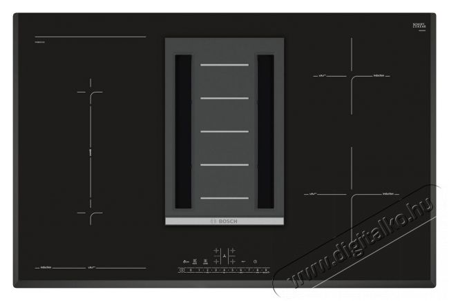 Bosch PVS851F21E Serie 6 indukciós főzőlap beépített elszívóval Konyhai termékek - Sütő-főzőlap, tűzhely (beépíthető) - Indukciós főzőlap (beépíthető) - 332195