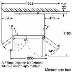 Bosch KAD90VI20 hűtőszekrény Konyhai termékek - Hűtő, fagyasztó (szabadonálló) - Amerikai típusú Side By Side hűtő - 297694