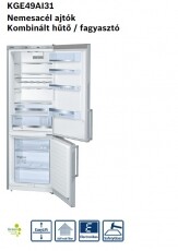 Bosch KGE49AI31 hűtőszekrény Konyhai termékek - Hűtő, fagyasztó (szabadonálló) - Alulfagyasztós kombinált hűtő - 282148