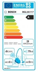 Bosch BGL3A117 porszívó Háztartás / Otthon / Kültér - Porszívó / takarítógép - Porzsákos porszívó - 282517