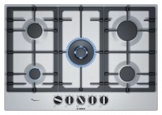 Bosch PCQ7A5B90 beépíthető gázfőzőlap Konyhai termékek - Sütő-főzőlap, tűzhely (beépíthető) - Gázfőzőlap (beépíthető) - 361318