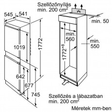 Bosch KIV34X20 hűtőszekrény Konyhai termékek - Hűtő, fagyasztó (beépíthető) - Alulfagyasztós kombinált hűtő - 282207