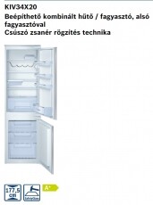 Bosch KIV34X20 hűtőszekrény Konyhai termékek - Hűtő, fagyasztó (beépíthető) - Alulfagyasztós kombinált hűtő - 282207