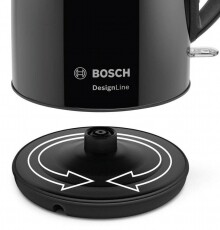 Bosch TWK3P423 DesignLine vízforraló - fényes fekete Konyhai termékek - Vízforraló / teafőző - 359655
