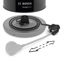 Bosch TWK3P423 DesignLine vízforraló - fényes fekete Konyhai termékek - Vízforraló / teafőző - 359655